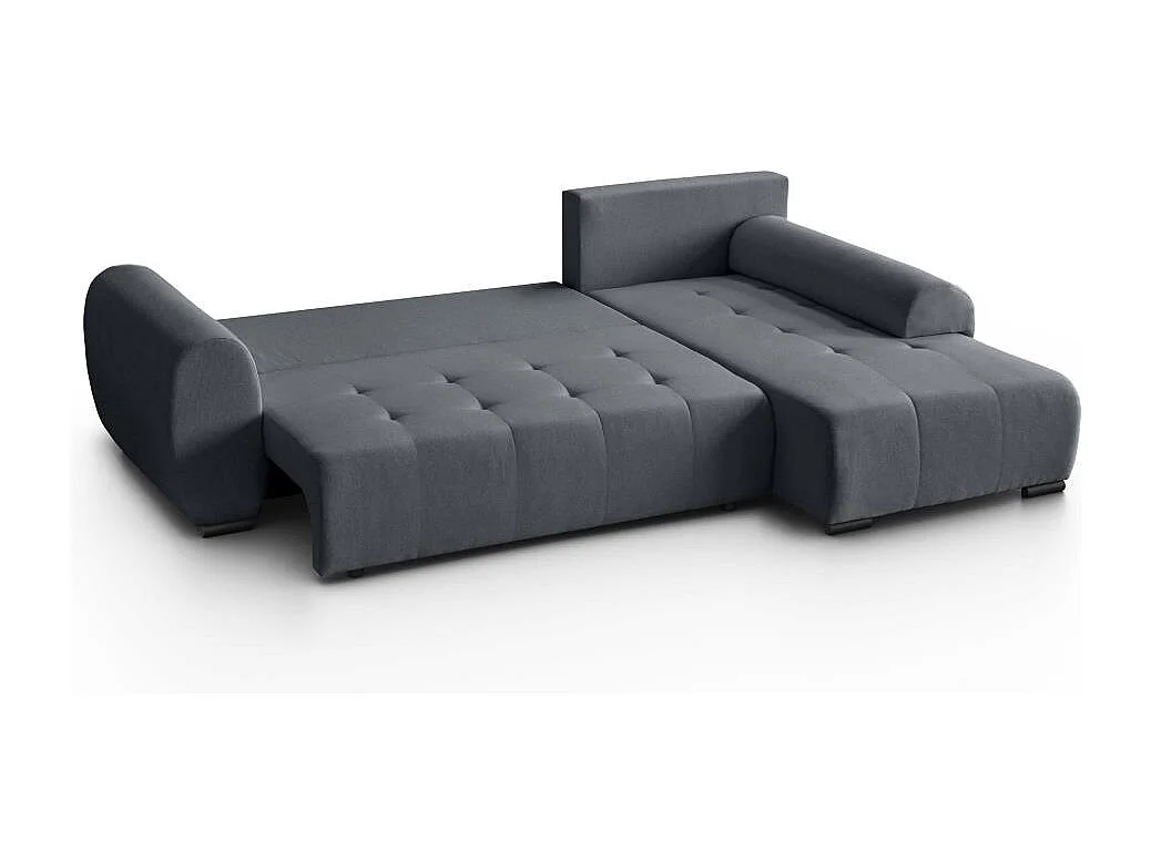 Hoekslaapbank Diana met opbergruimte donkergrijs rechts