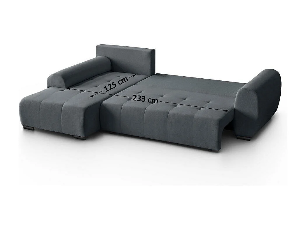 Hoekslaapbank Diana met opbergruimte donkergrijs rechts