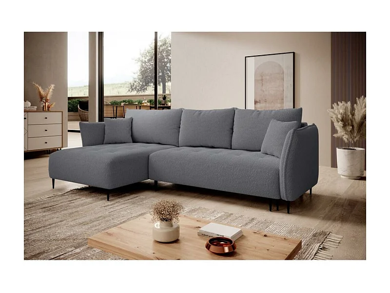 Hoekslaapbank Bari links donkergrijs