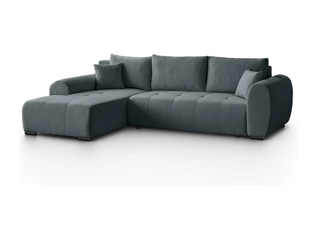 Canapé-lit Diana avec tiroir de lit gris foncé à gauche