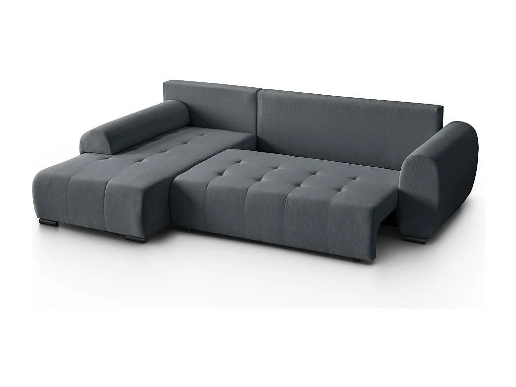 Canapé-lit Diana avec tiroir de lit gris foncé à gauche