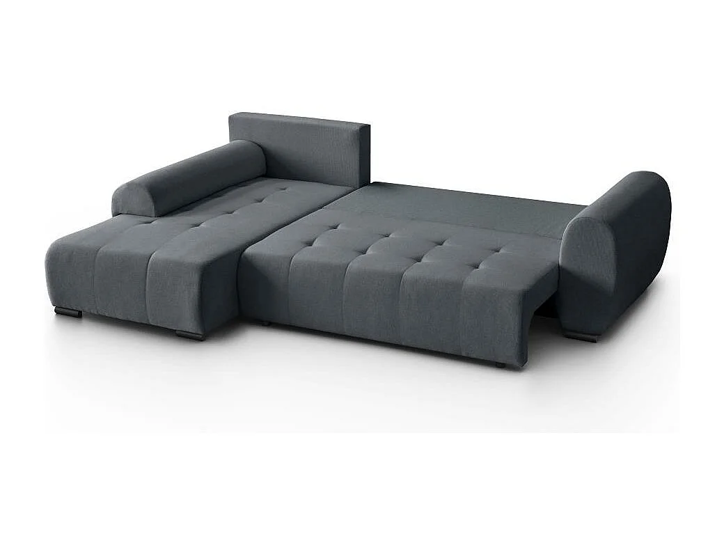 Canapé-lit Diana avec tiroir de lit gris foncé à gauche