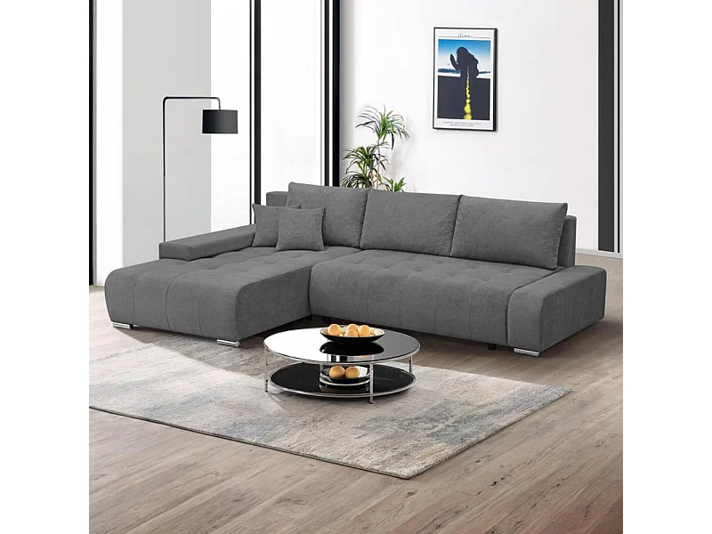 ECKSOFA Draco L gris foncé gauche