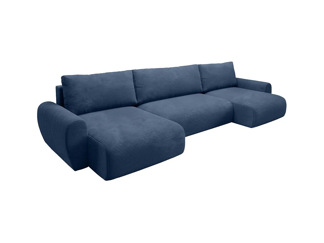 WOHNLANDSCHAFT mit Schlaffunktion Poss U dunkelblau