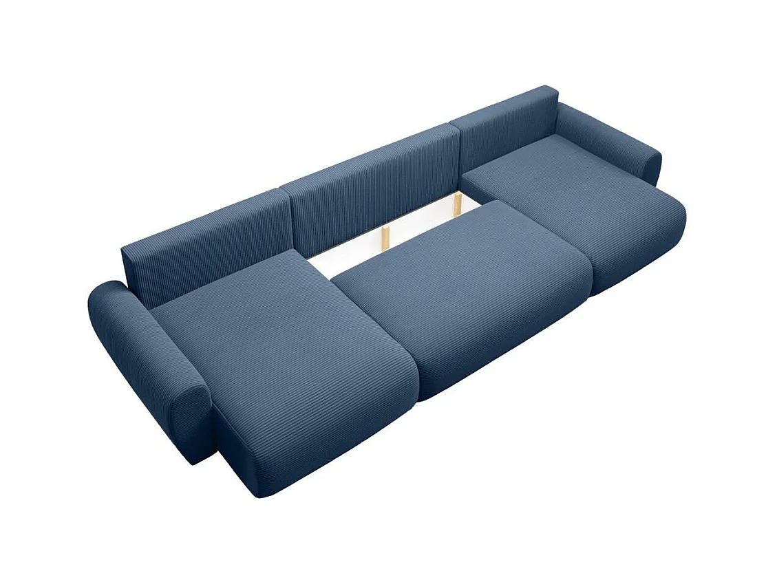 WOHNLANDSCHAFT mit Schlaffunktion Poss U dunkelblau