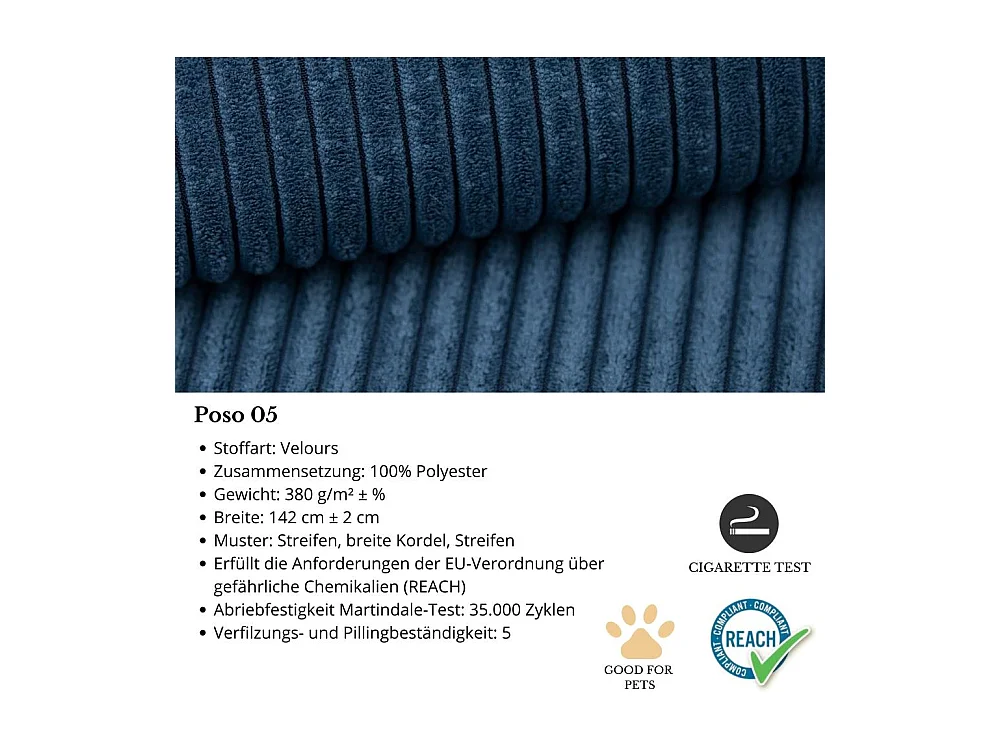 WOHNLANDSCHAFT mit Schlaffunktion Poss U dunkelblau