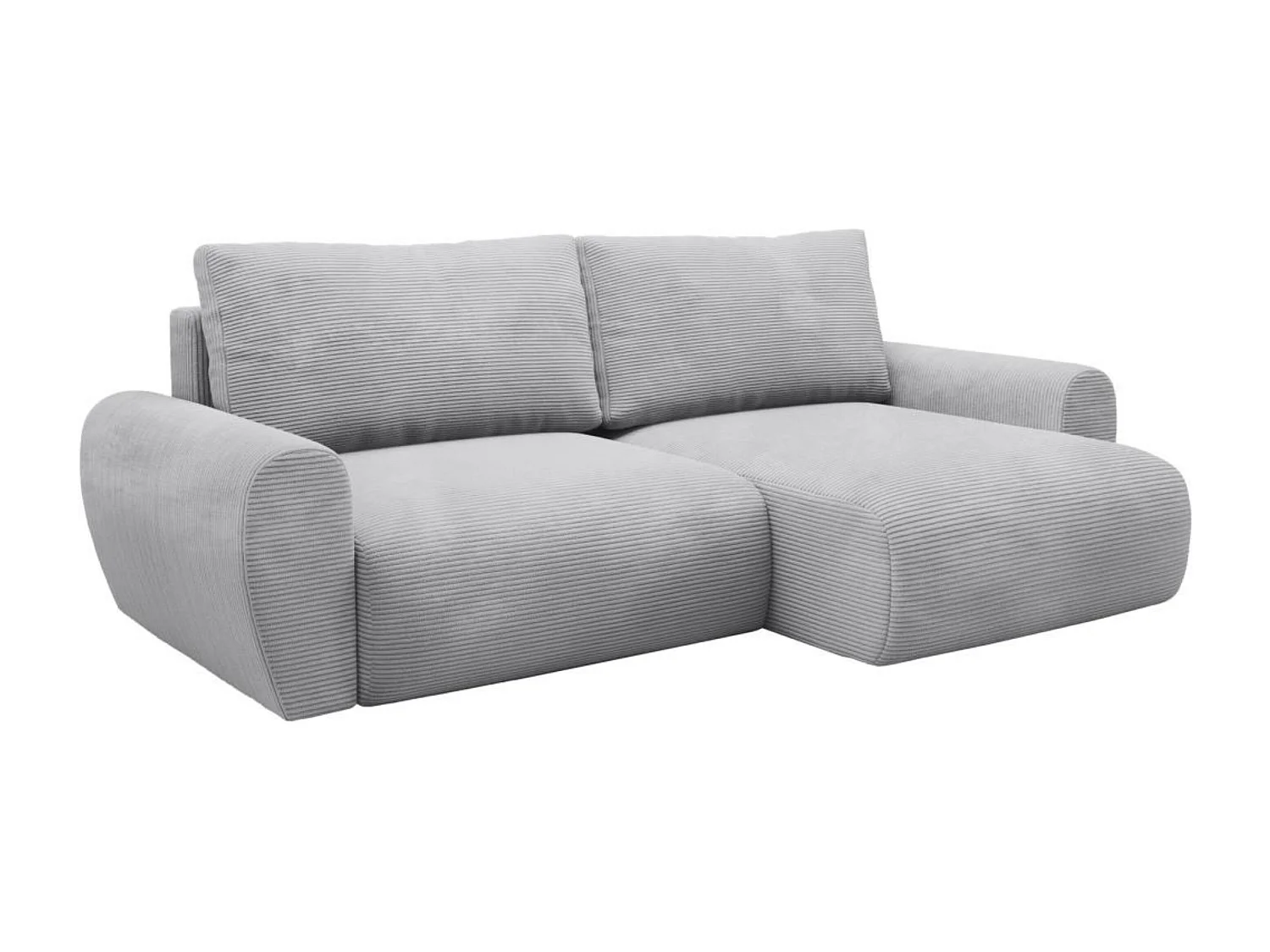 CANAPE-CHAISE Poss L gris clair à droite