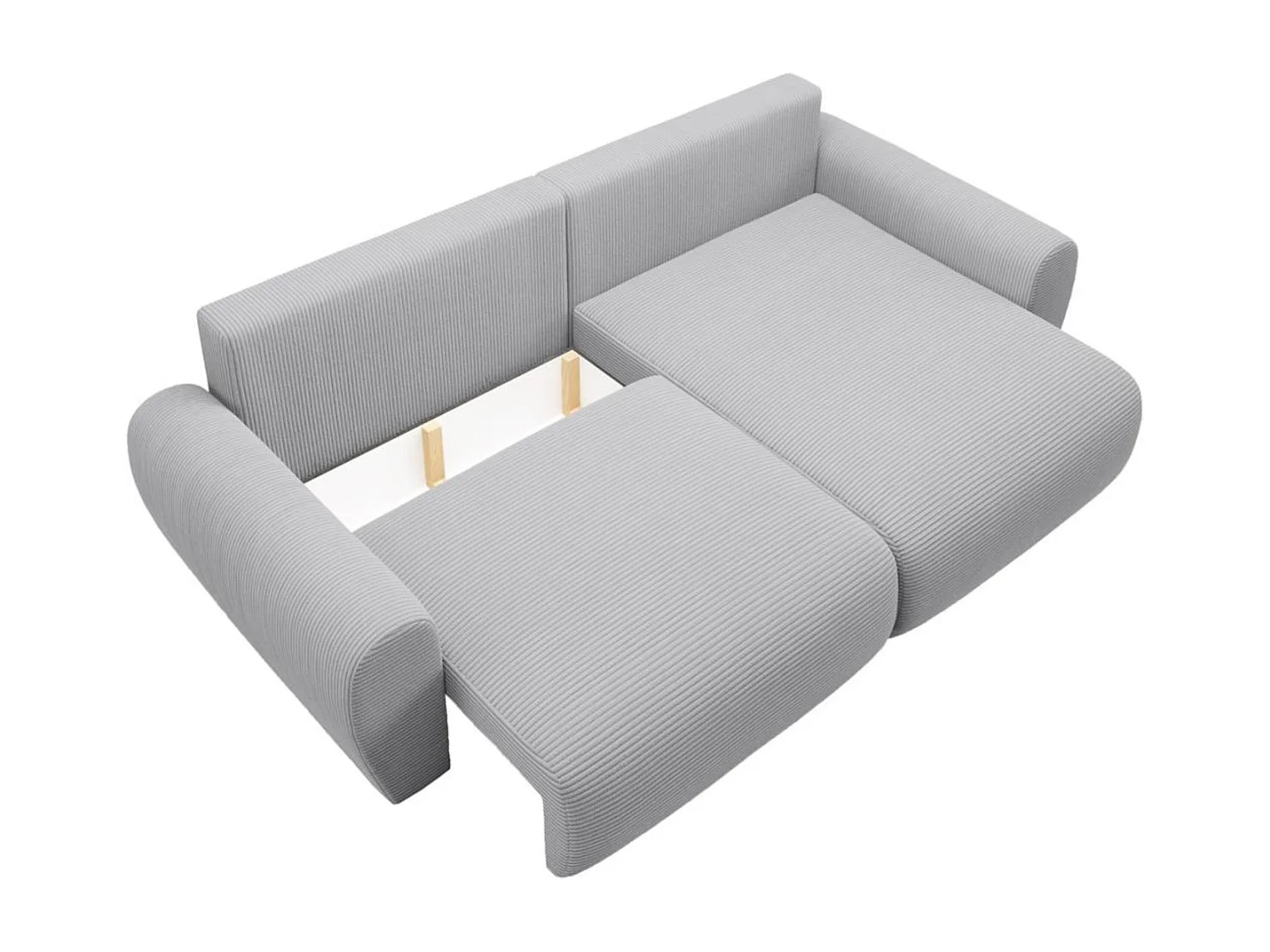 CANAPE-CHAISE Poss L gris clair à droite
