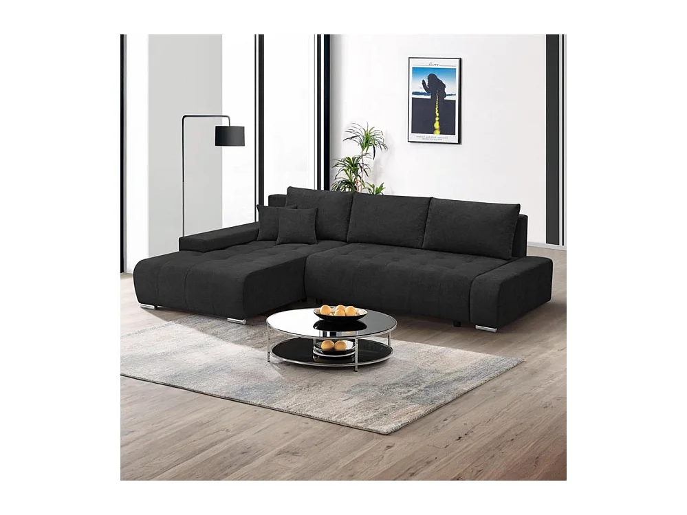 ECKSOFA Draco L noir gauche