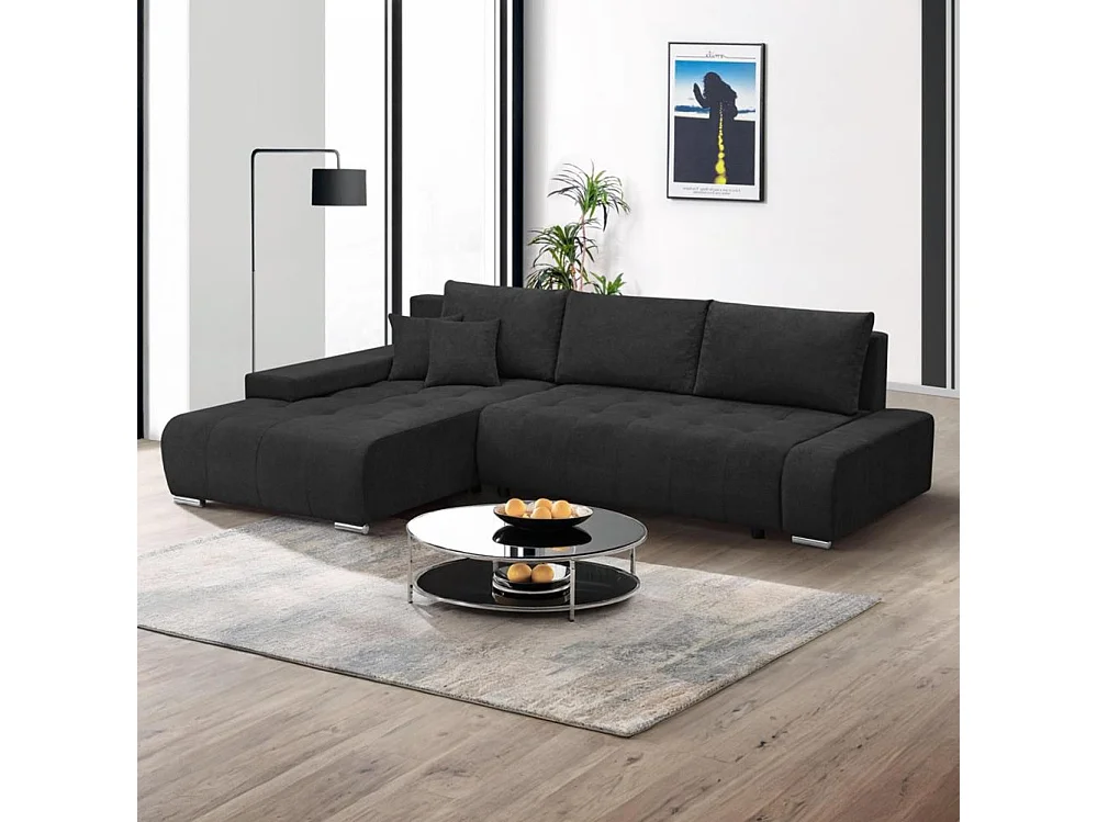 ECKSOFA Draco L noir gauche
