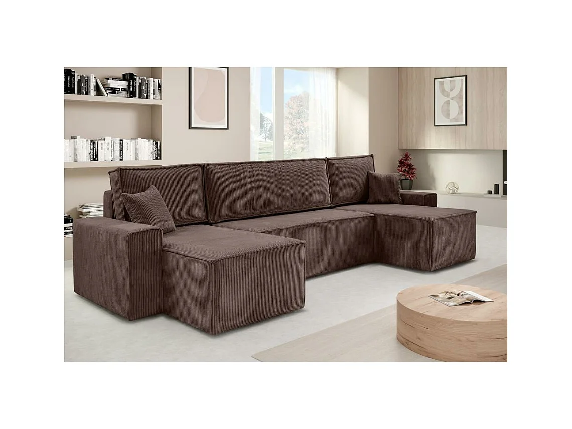 WOHNLANDSCHAFT Hektor U mit Schlaffunktion braun