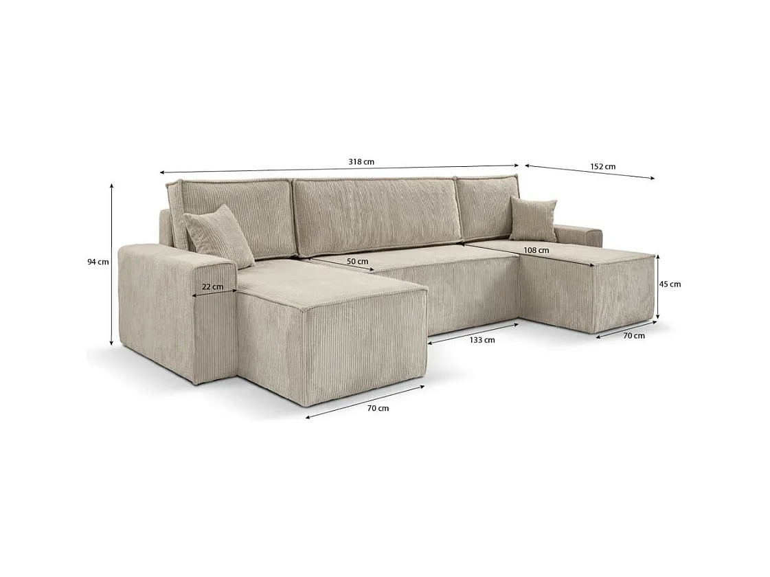 WOHNLANDSCHAFT Hektor U mit Schlaffunktion braun