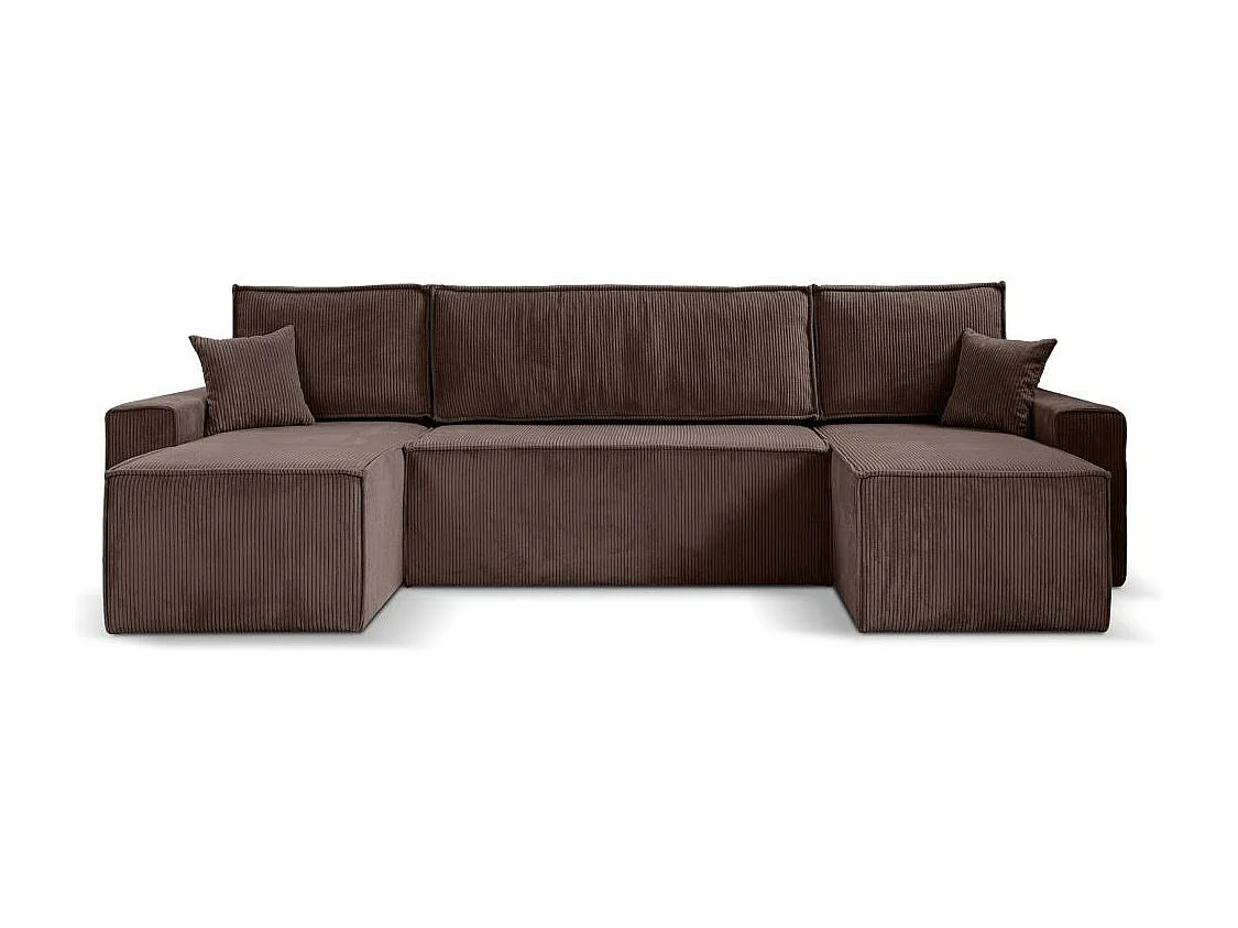 CANAPE Hektor U avec fonction sommeil marron