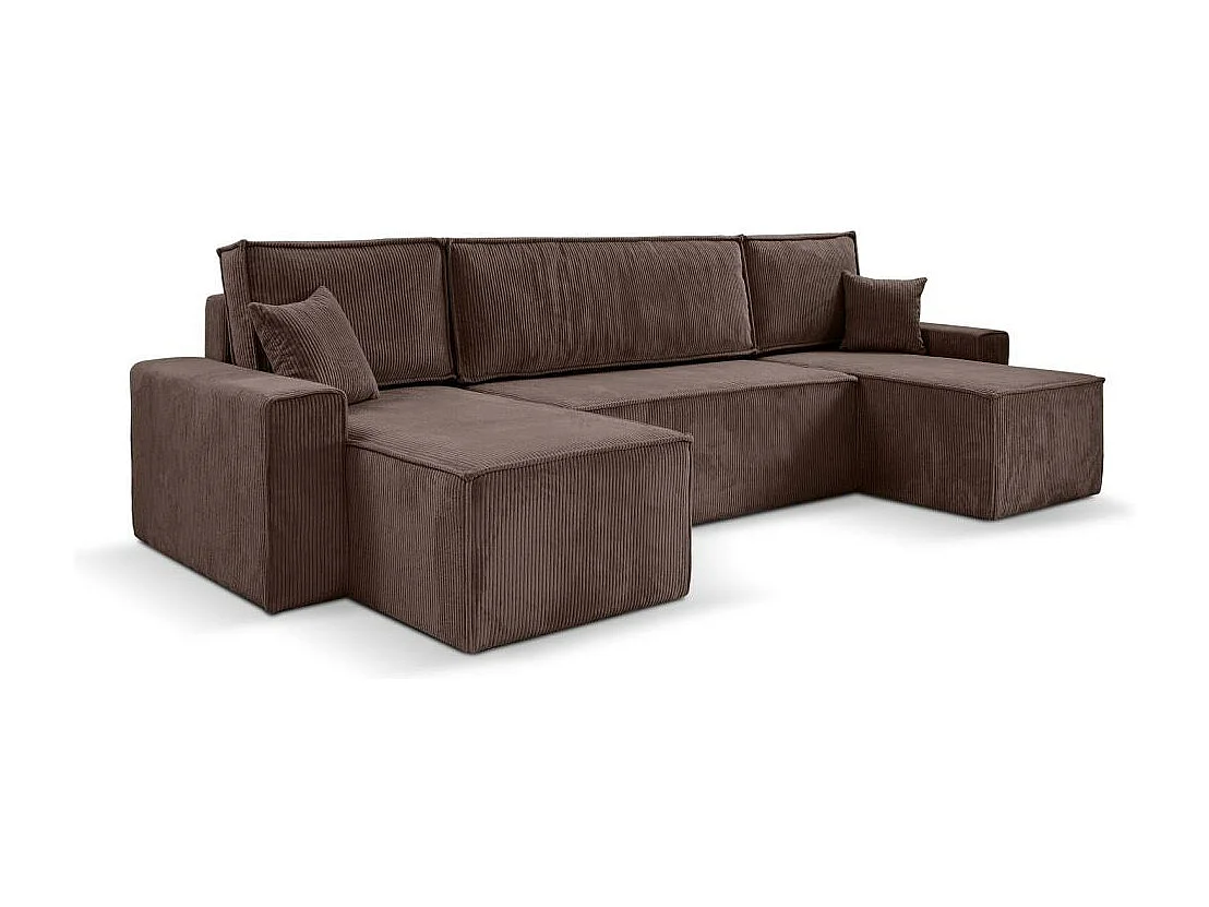 CANAPE Hektor U avec fonction sommeil marron