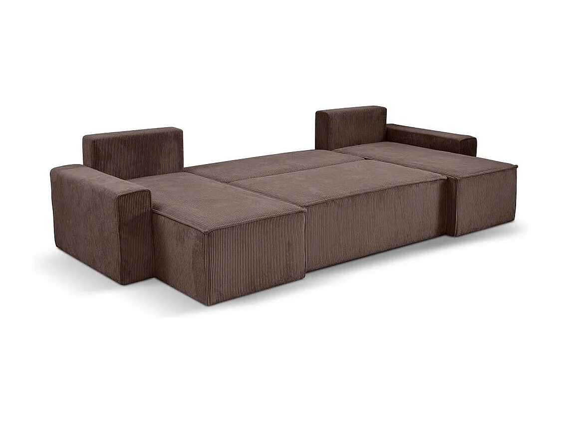 CANAPE Hektor U avec fonction sommeil marron