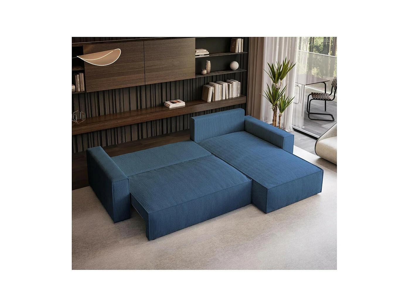 Hoekbank Parys L donkerblauw