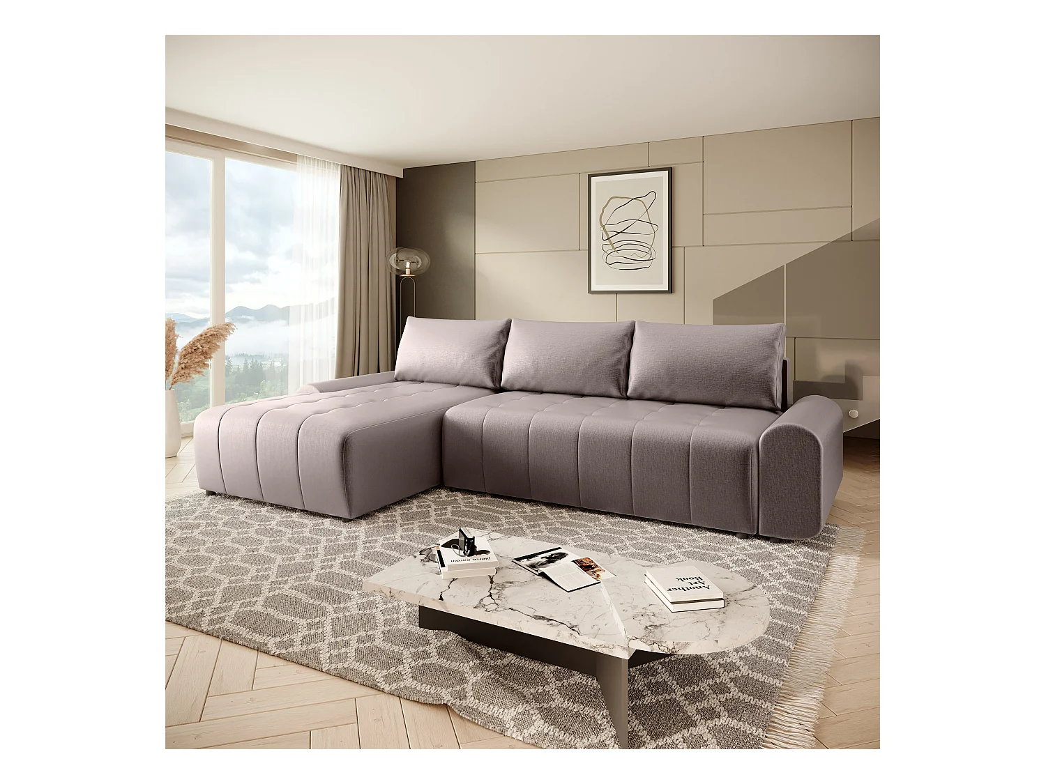 ECKSCHLAFSOFA Costa L taupe links