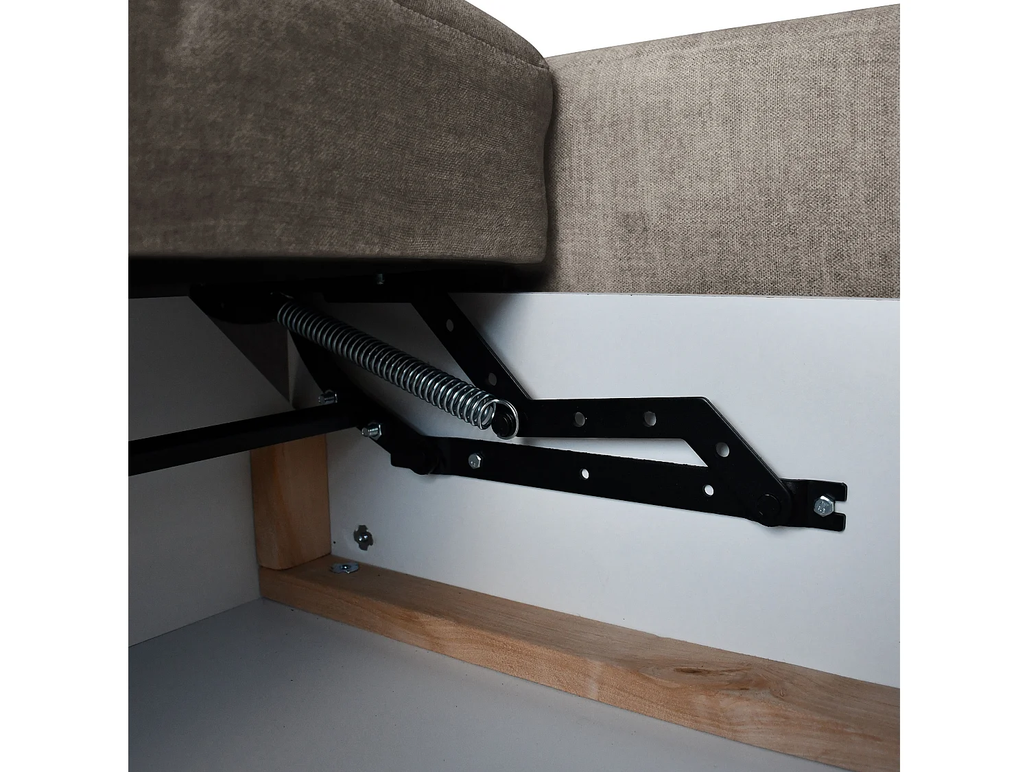 Ecksofa Costa L - mit Schlaffunktion & Bettkasten – Stoff Vogue in Cappuccino, Ottomane links