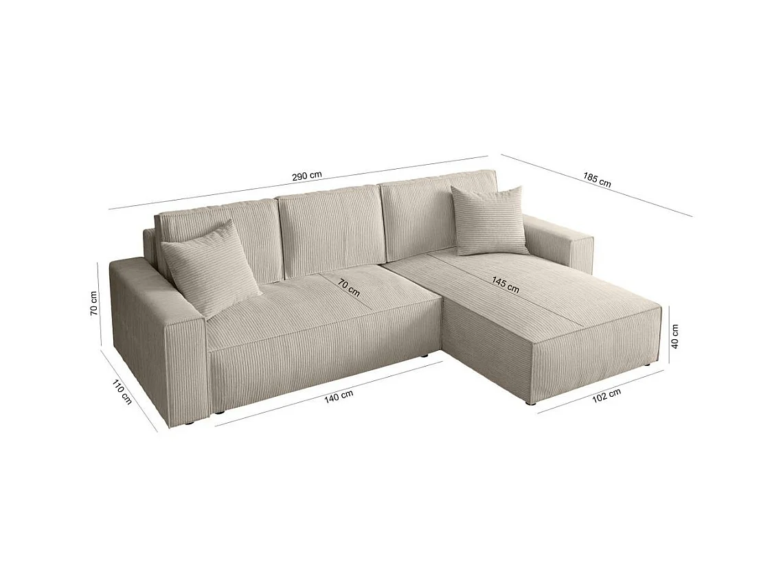 ECKSOFA Parys L Creme