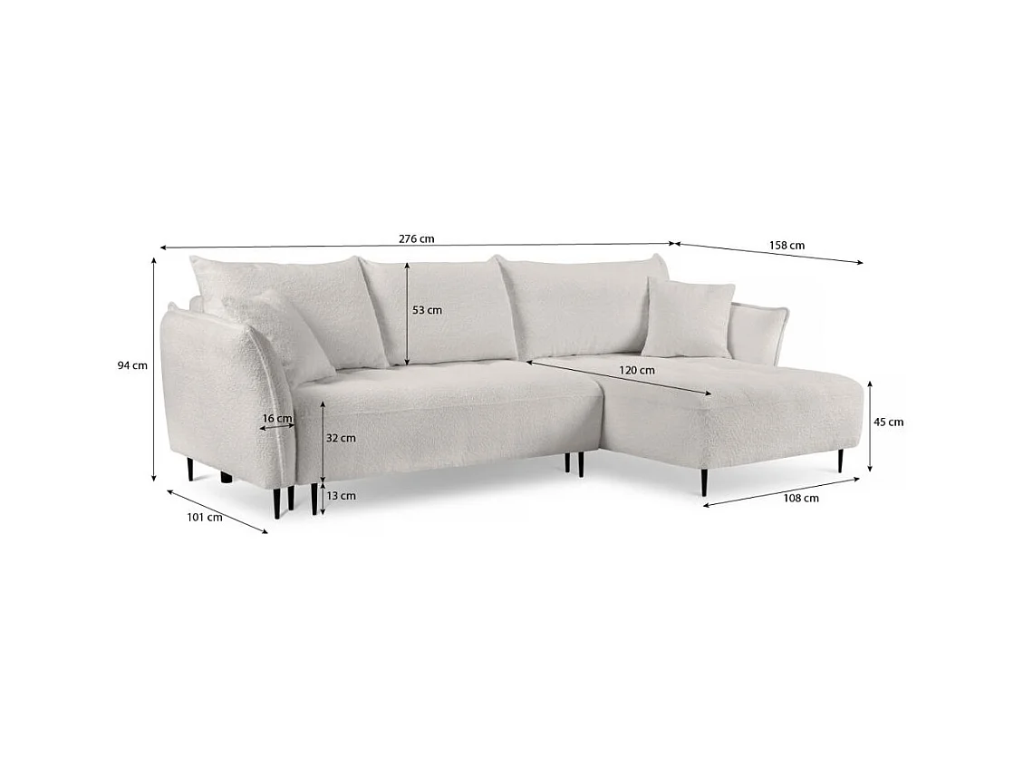 Hoekslaapbank Bari links beige