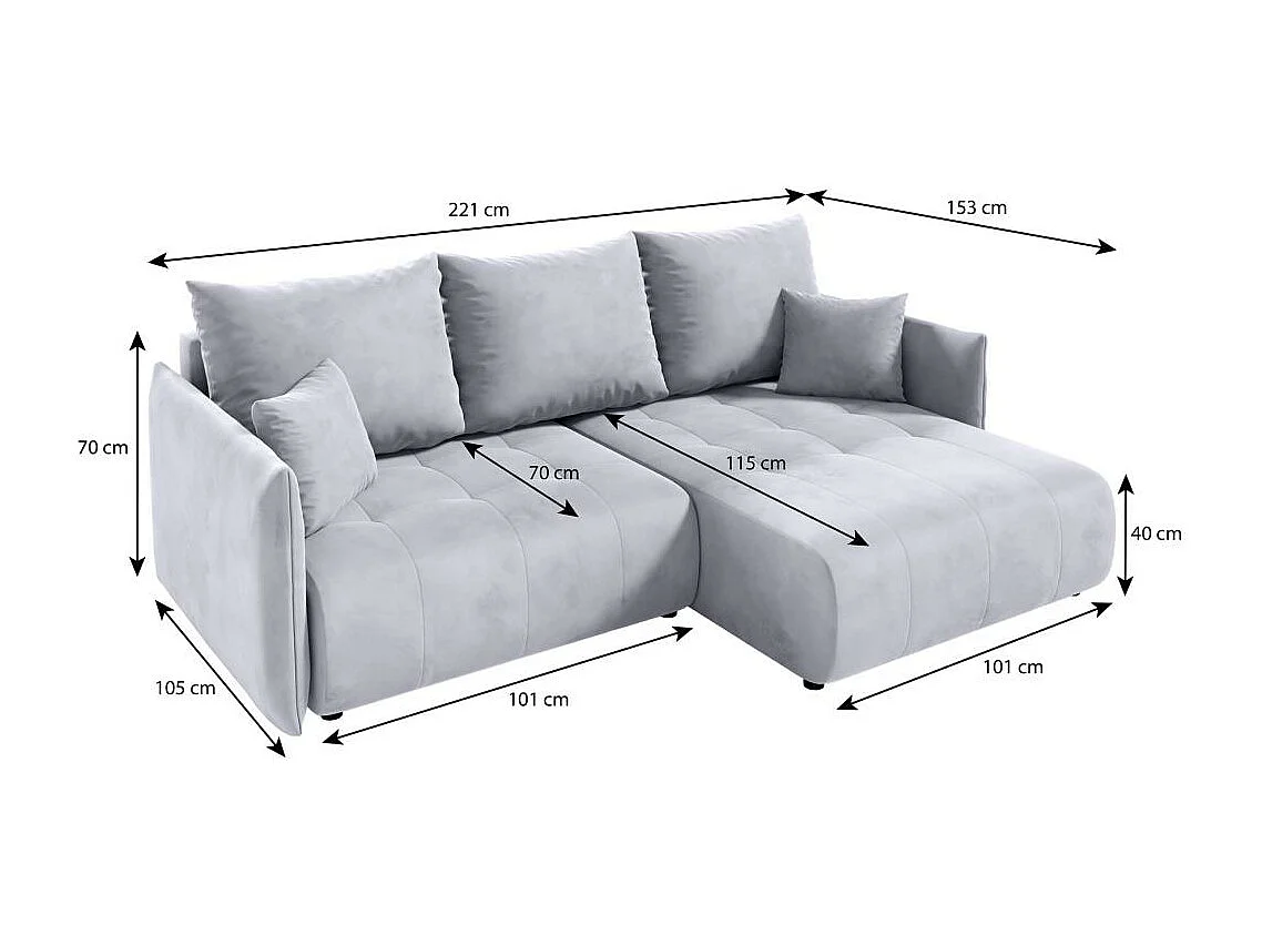 ECKSCHLAFSOFA Henry Mini blau