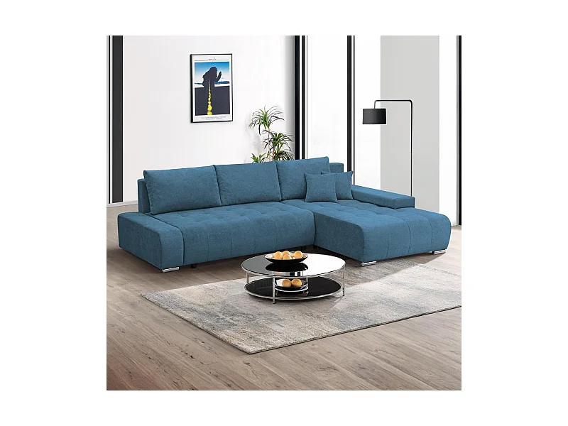 ECKSOFA Draco L bleu droite