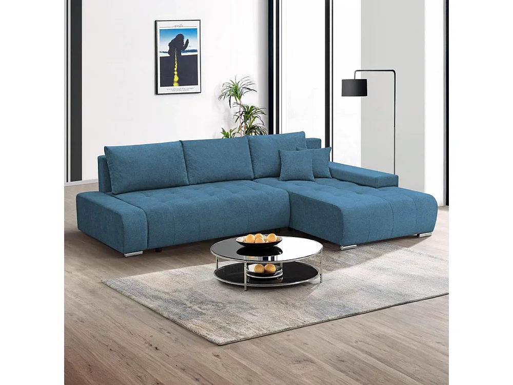 ECKSOFA Draco L bleu droite