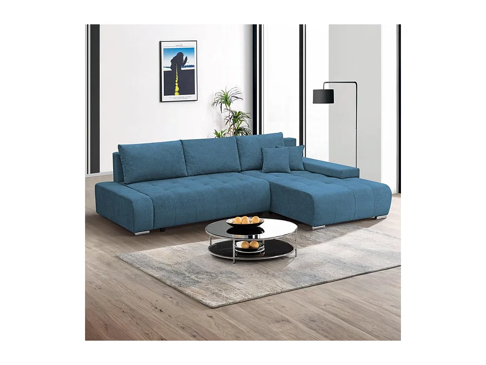 ECKSOFA Draco L bleu droite