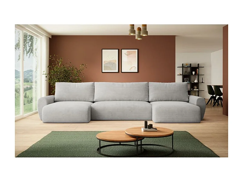 CANAPE avec fonction sommeil Poss U gris clair