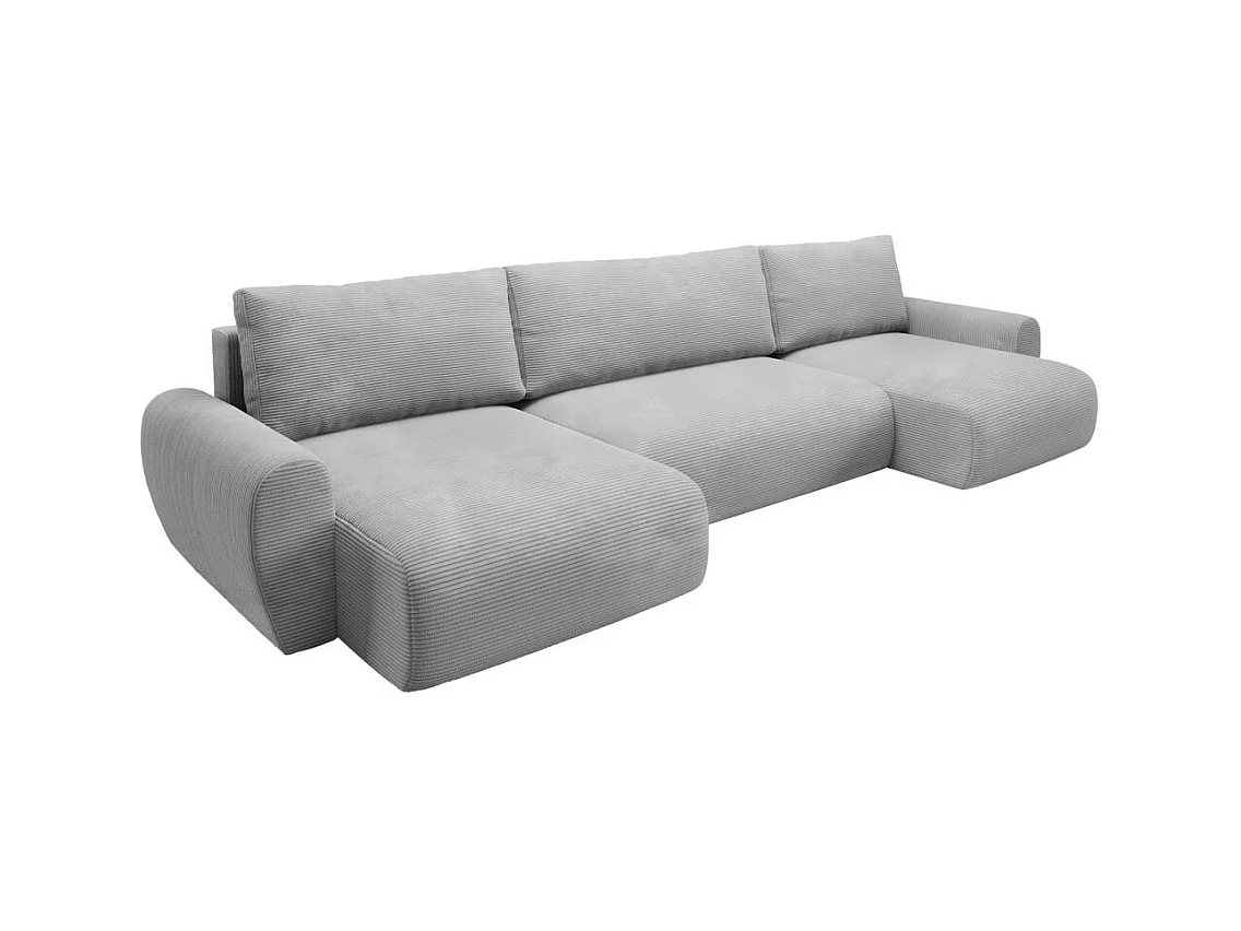 WOHNLANDSCHAFT mit Schlaffunktion Poss U hellgrau