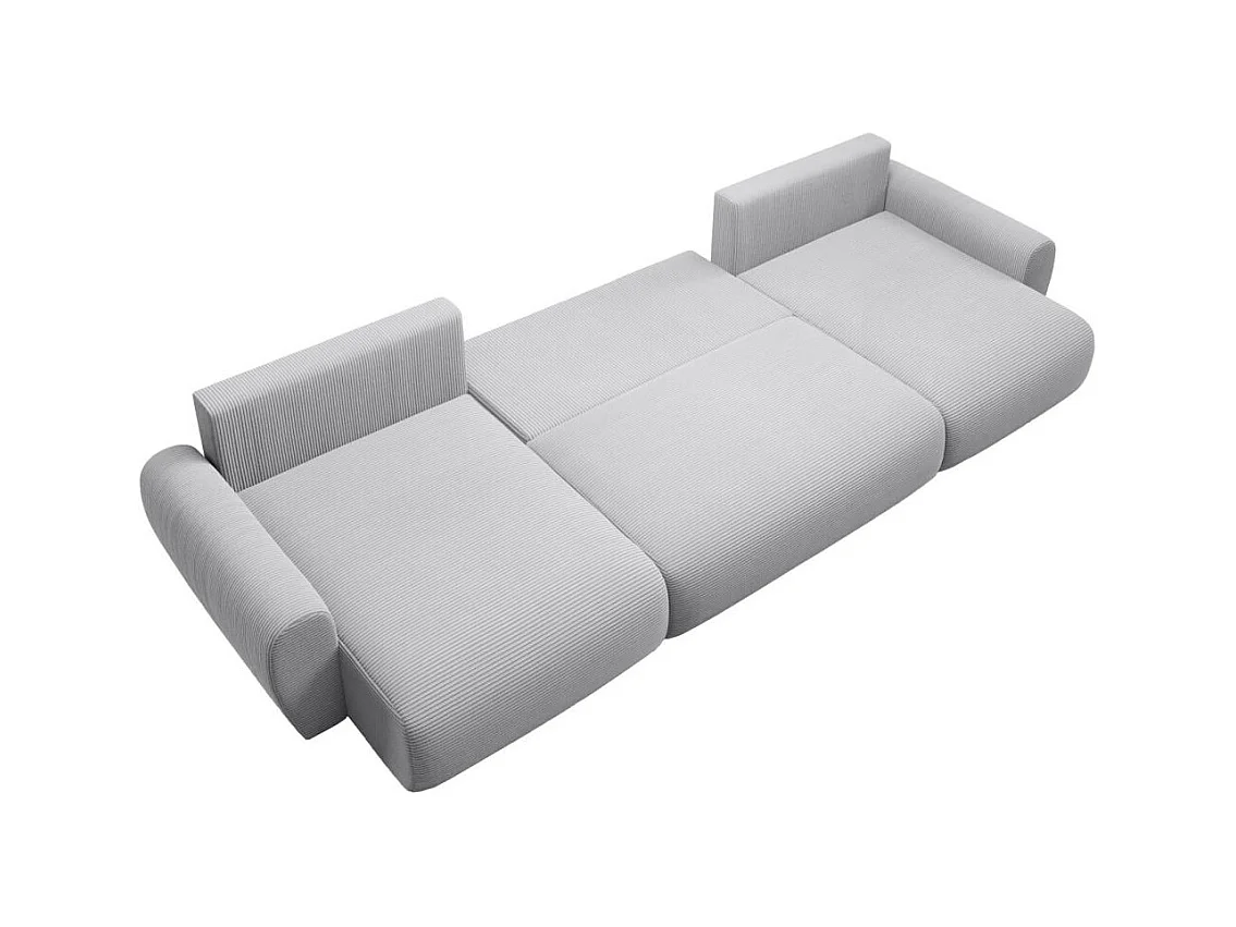 WOHNLANDSCHAFT mit Schlaffunktion Poss U hellgrau