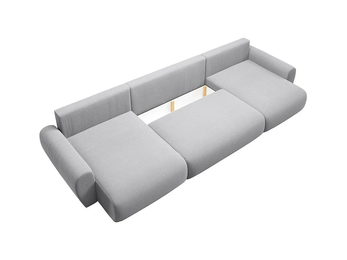 WOHNLANDSCHAFT mit Schlaffunktion Poss U hellgrau