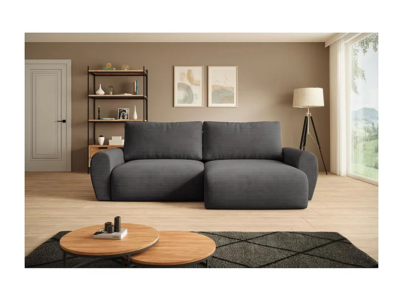 Canapé-lit CELLULAIRE Poss L gris foncé à droite