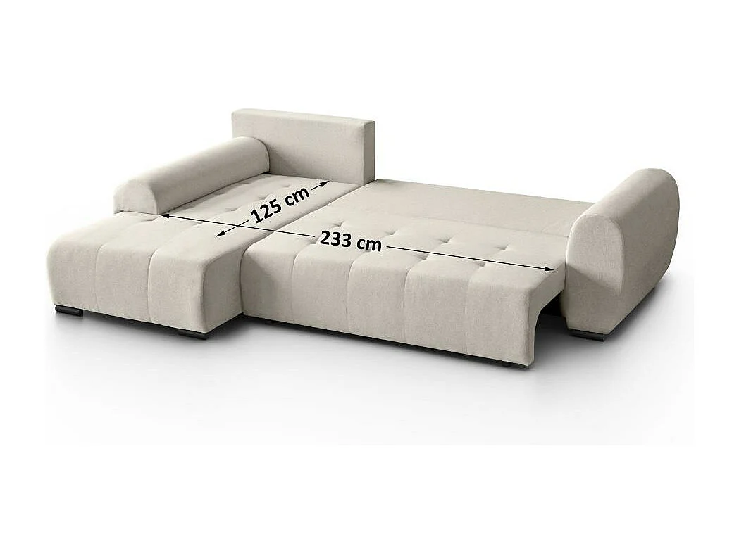 Hoekslaapbank Diana met bedlade beige rechts