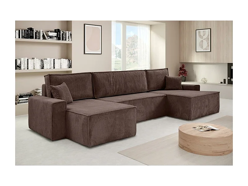 WOHNLANDSCHAFT Hektor U mit Schlaffunktion braun