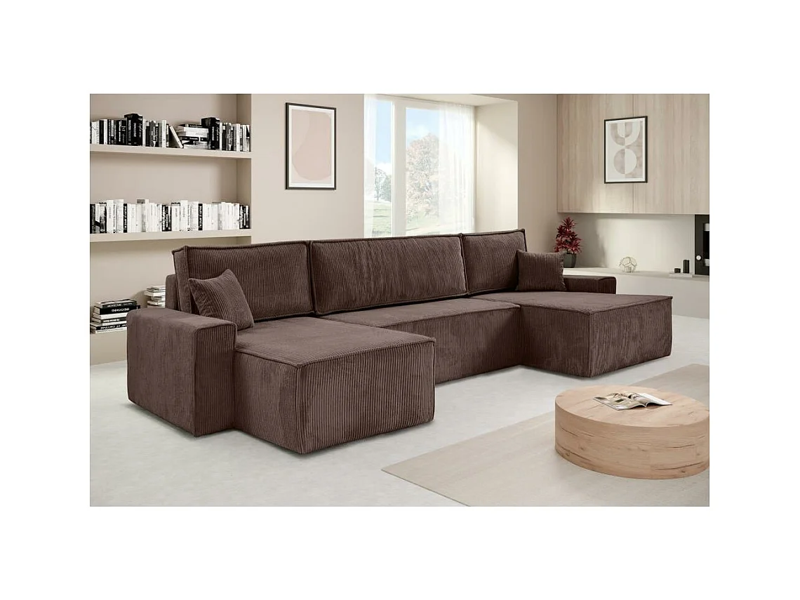 WOHNLANDSCHAFT Hektor U mit Schlaffunktion braun