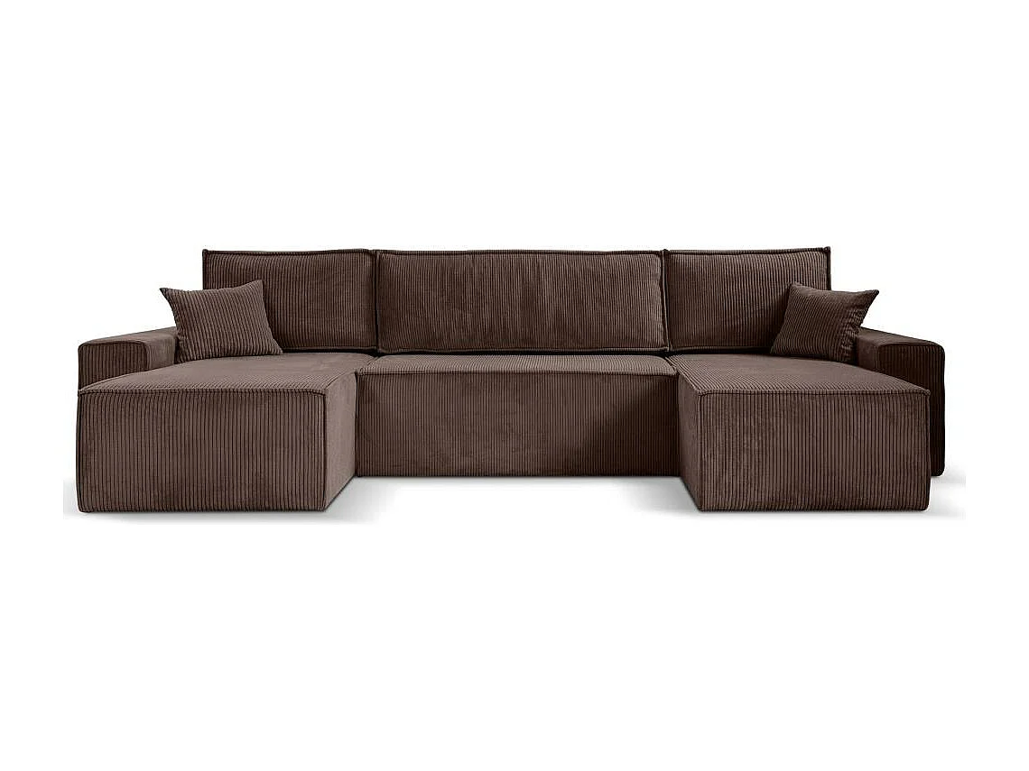 CANAPE Hektor U avec fonction sommeil marron