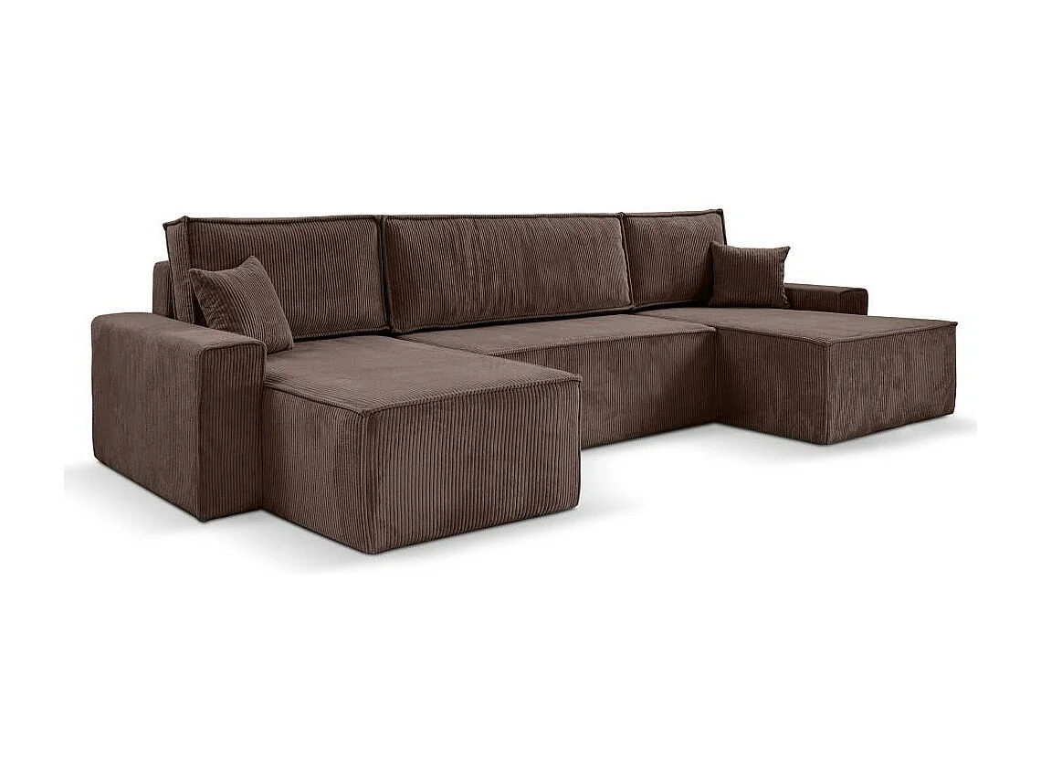 CANAPE Hektor U avec fonction sommeil marron