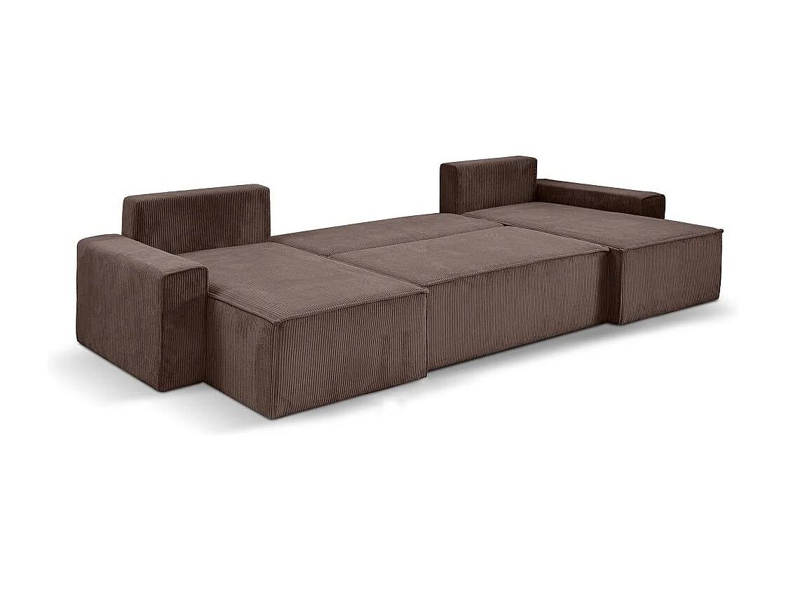 CANAPE Hektor U avec fonction sommeil marron