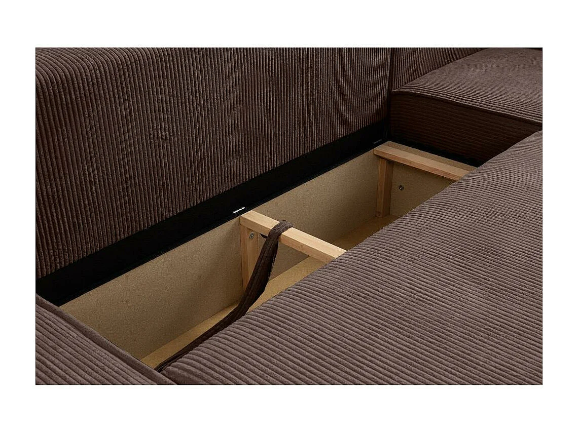 CANAPE Hektor U avec fonction sommeil marron