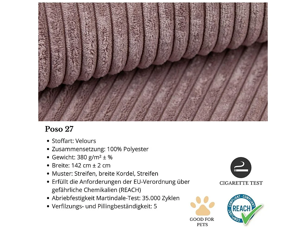 ECKSOFA Parys L Rosa