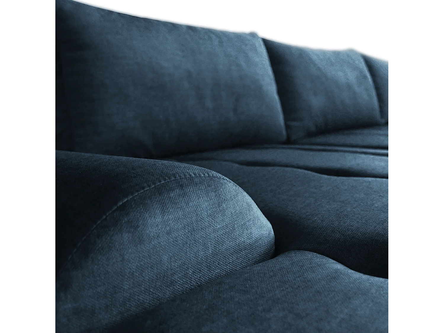 Ecksofa Costa L - mit Schlaffunktion & Bettkasten – Stoff Vogue in Blau, Ottomane links