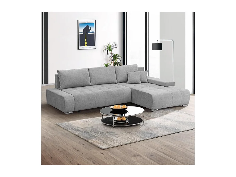 ECKSOFA Draco L gris clair à droite