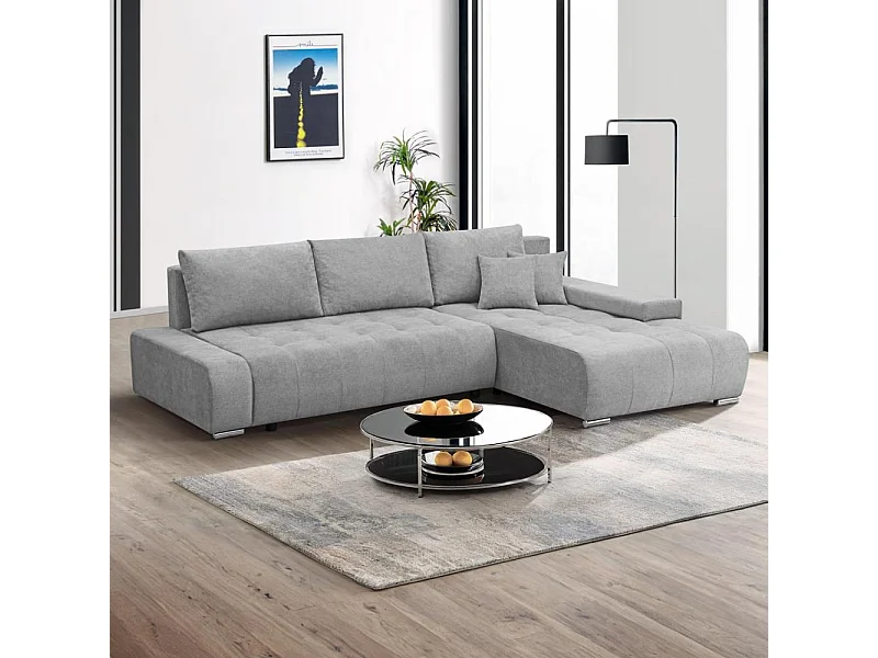 ECKSOFA Draco L gris clair à droite