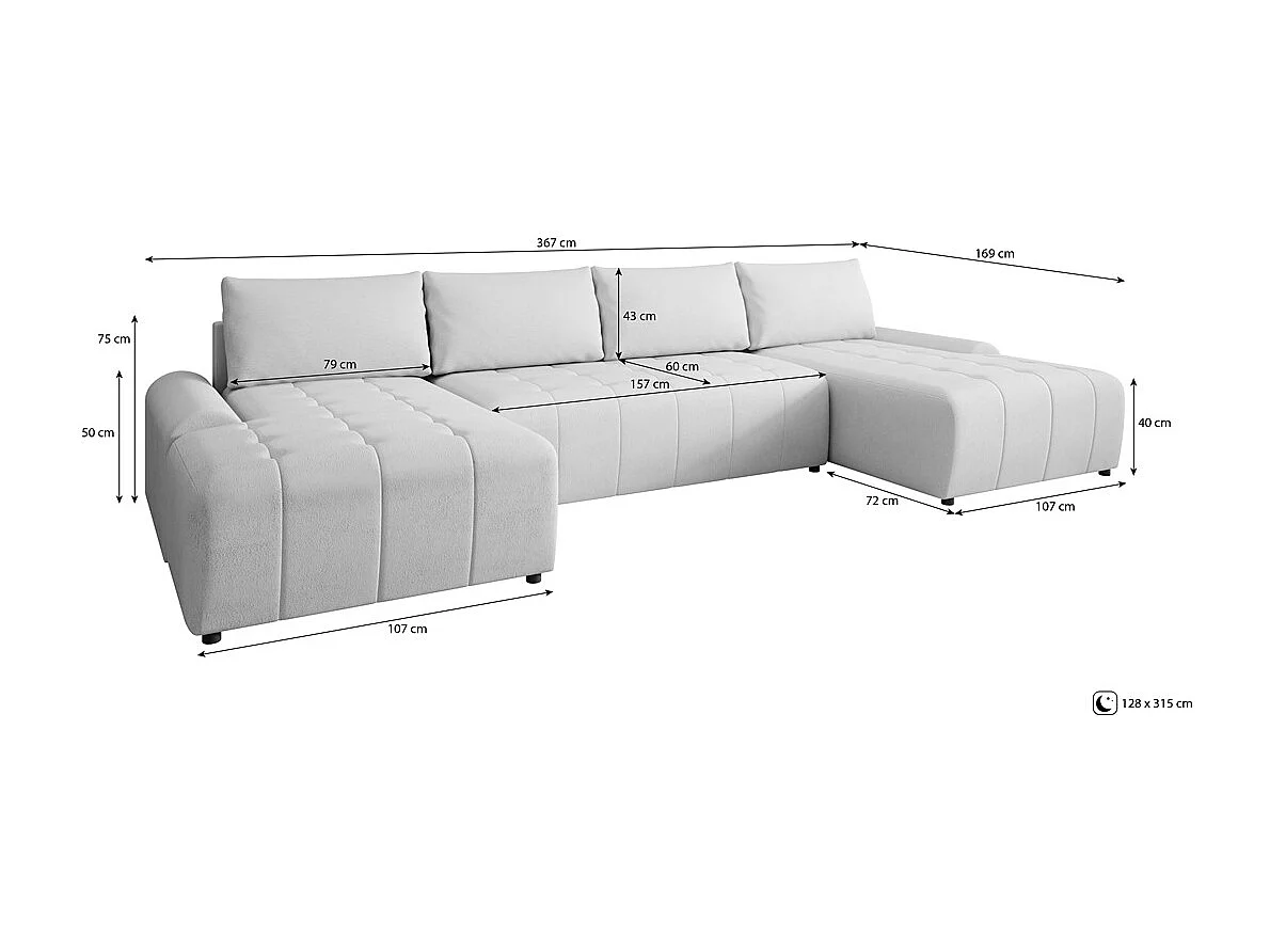 WOHNLANDSCHAFT Costa U Schwarz