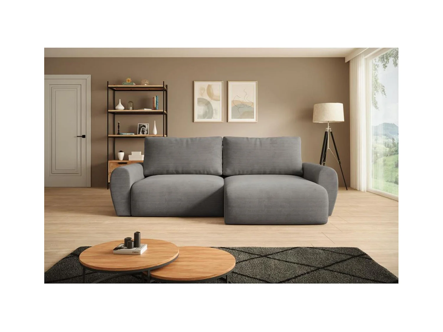 ECKSCHLAFSOFA Poss L grau rechts