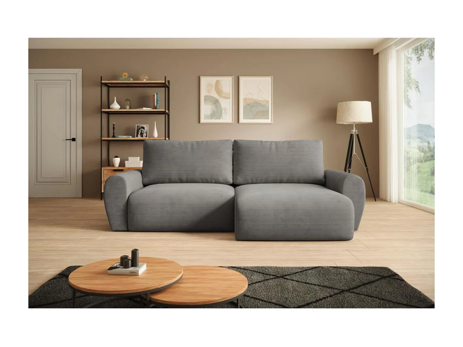 ECKSCHLAFSOFA Poss L grau rechts