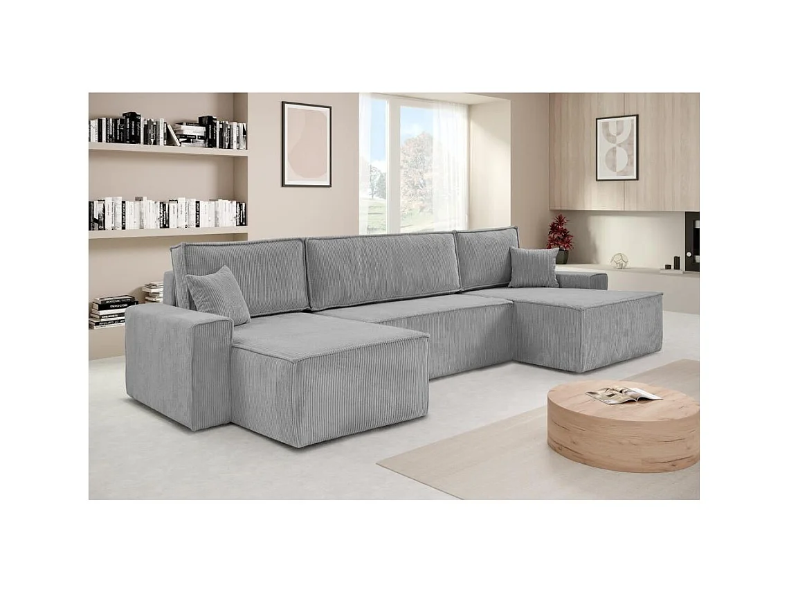 WOHNLANDSCHAFT Hektor U mit Schlaffunktion hellgrau