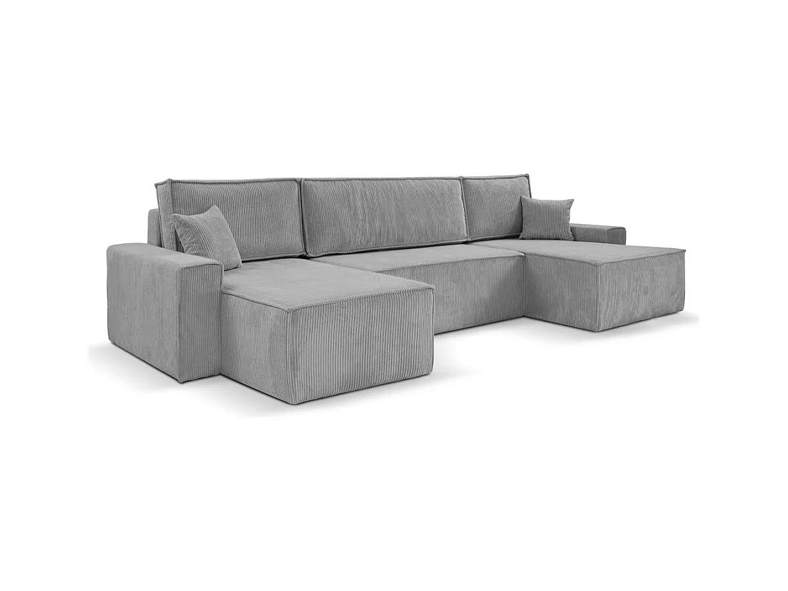 WOHNLANDSCHAFT Hektor U mit Schlaffunktion hellgrau