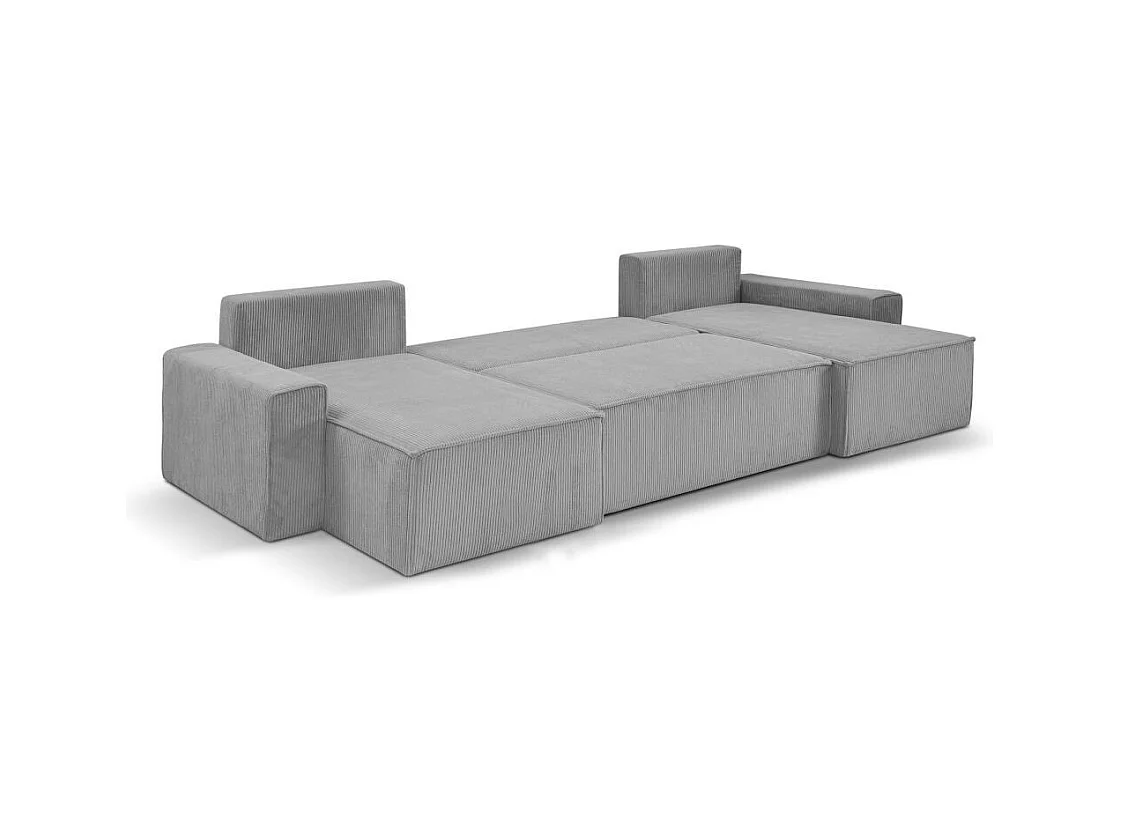 WOHNLANDSCHAFT Hektor U mit Schlaffunktion hellgrau